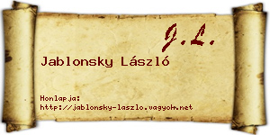 Jablonsky László névjegykártya