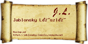 Jablonsky László névjegykártya
