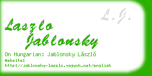 laszlo jablonsky business card