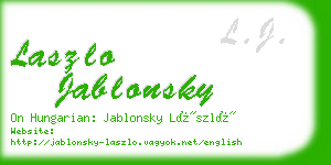 laszlo jablonsky business card